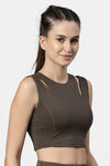 Enamor Medium Impact Sports Bra - Olive Night — thumbnail 2